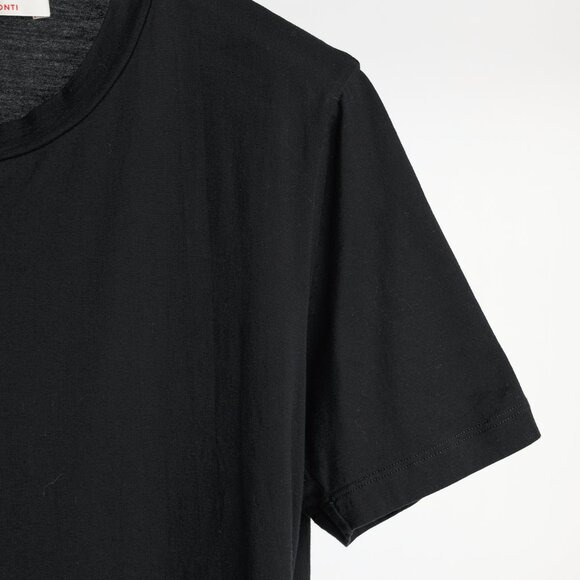 Liviana Conti Black & Beige Cotton T-Shirt Midi Dress - Picture 4 of 8